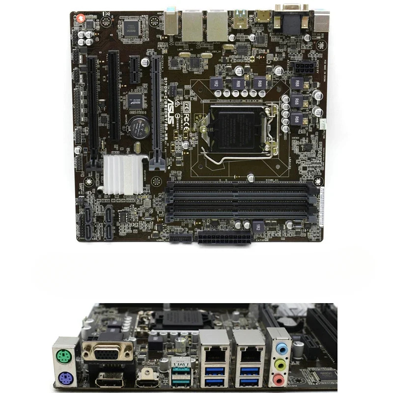 PCI 슬롯 DP 듀얼 네트워크 포트 메보드 M1151 핀 DDR4가 포함된 ASUS호환 Q170M-C/D820MT용