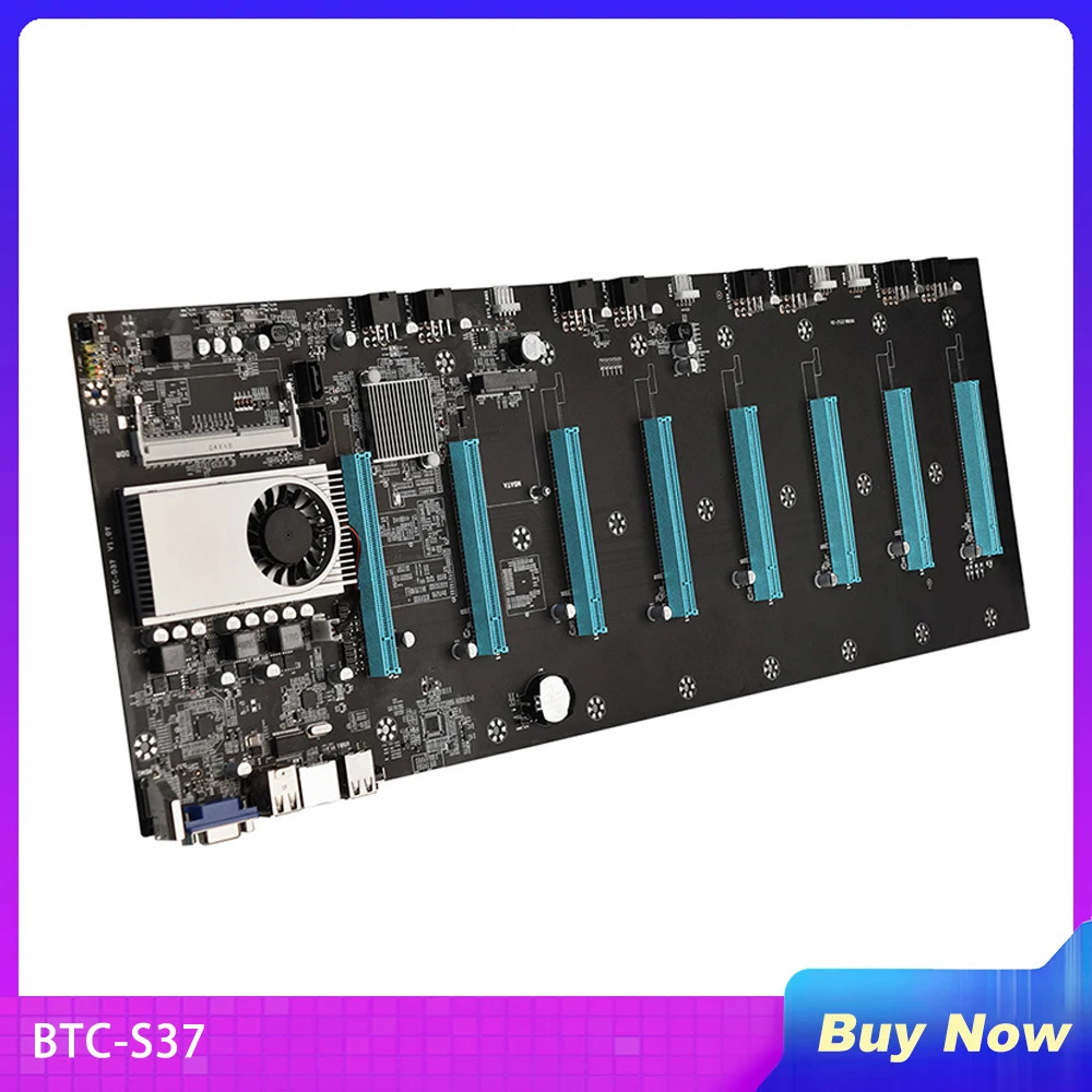 BTC-S37 지원마이닝 머신 마더보드 VGA 호환 A08 21 8 16X 그래프 카드