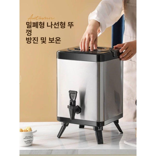 프리미엄 스텐 휴대용 보냉물통 보온 키퍼 단열 워터저그 에지리 6L 화이트 6L 화이트 - 상세 이미지 4