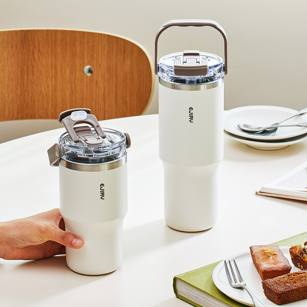 에지리 스텐 손잡이 휴대용 차량용 토트 텀블러 600ml - 상세 이미지 2
