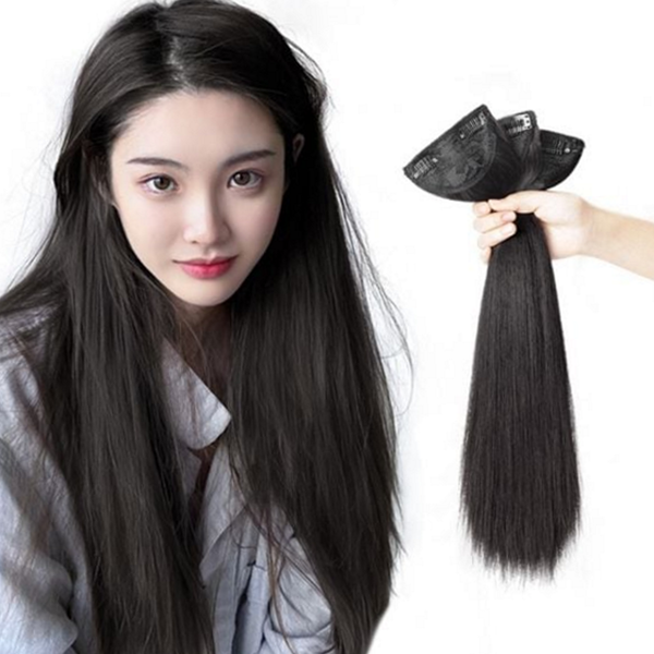 자연 부분 가발 웨이브 똑딱이 가발 헤어 익스텐션 붙임머리 - 상품 이미지