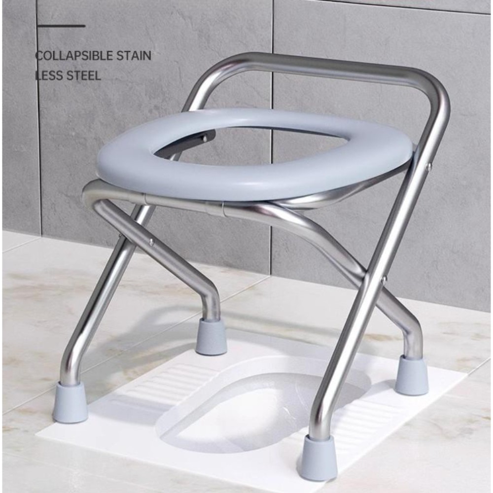 휴대용 접이식 노인용 변기 의자 임산부 가정용 1단계 그레이 30cm - 상품 이미지