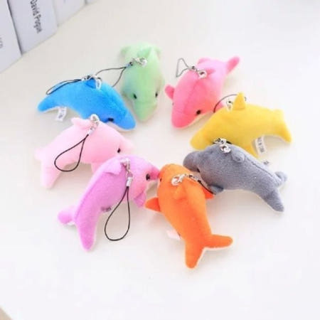 귀여운 돌고래 키링 열쇠고리 바다 키홀더 고래 상어 동물 인형 쿠션 장식 펜던트 악세사리 우영우 랜덤