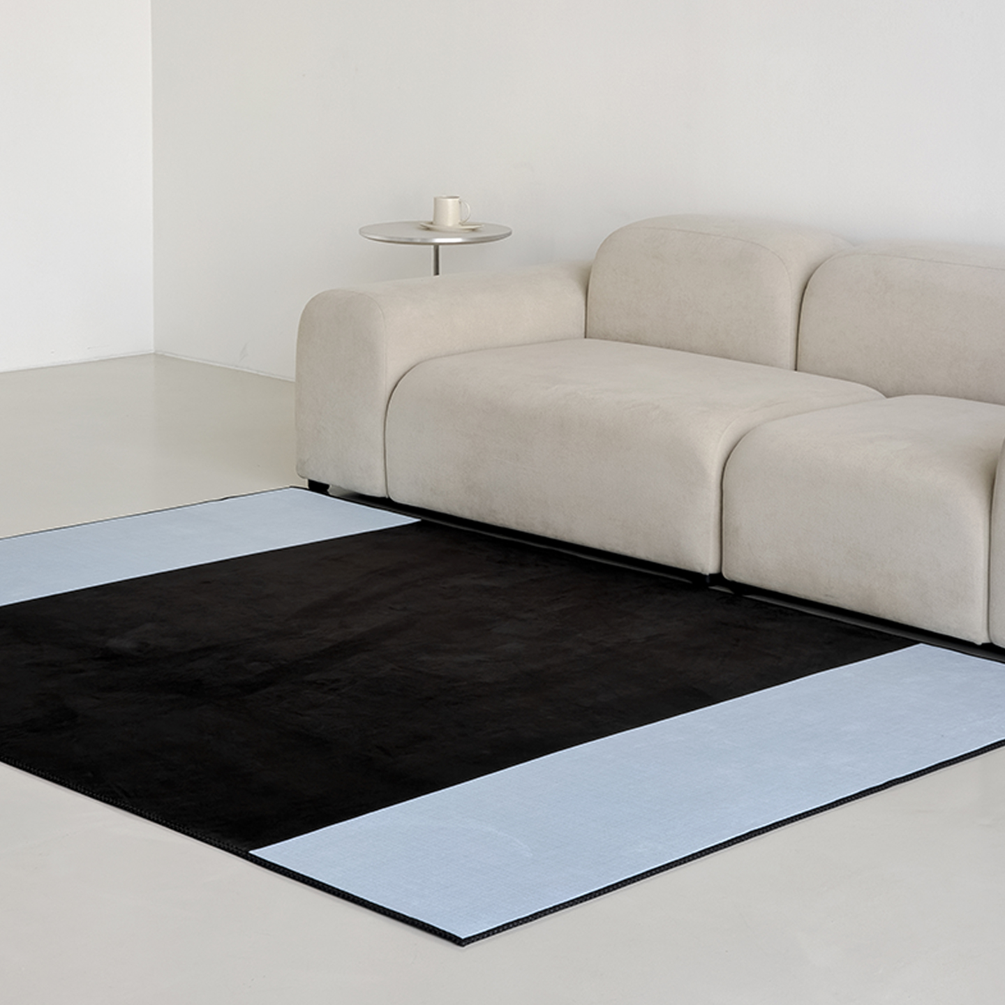 프레임보더 소프티 발수 러그 사계절 단모 거실 침실 소프트 카페트 단일 색상, 100x150cm - 상세 이미지 2