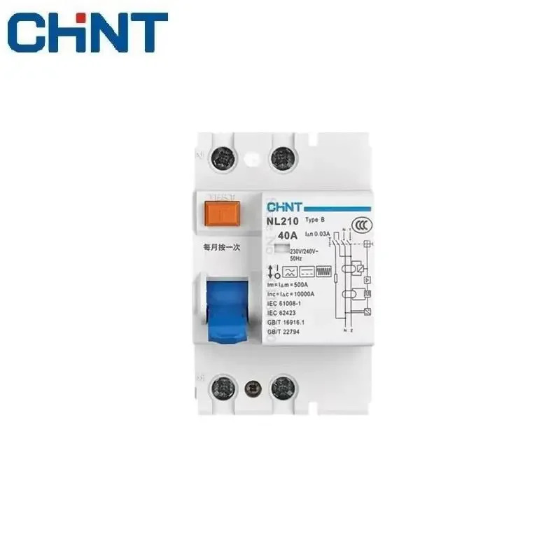CHINT NL210 B RCCB 3PN 4P 2P 1PN 63A 40A 25A 30MA EV 충전누전 차단기 잔류 전류 보호