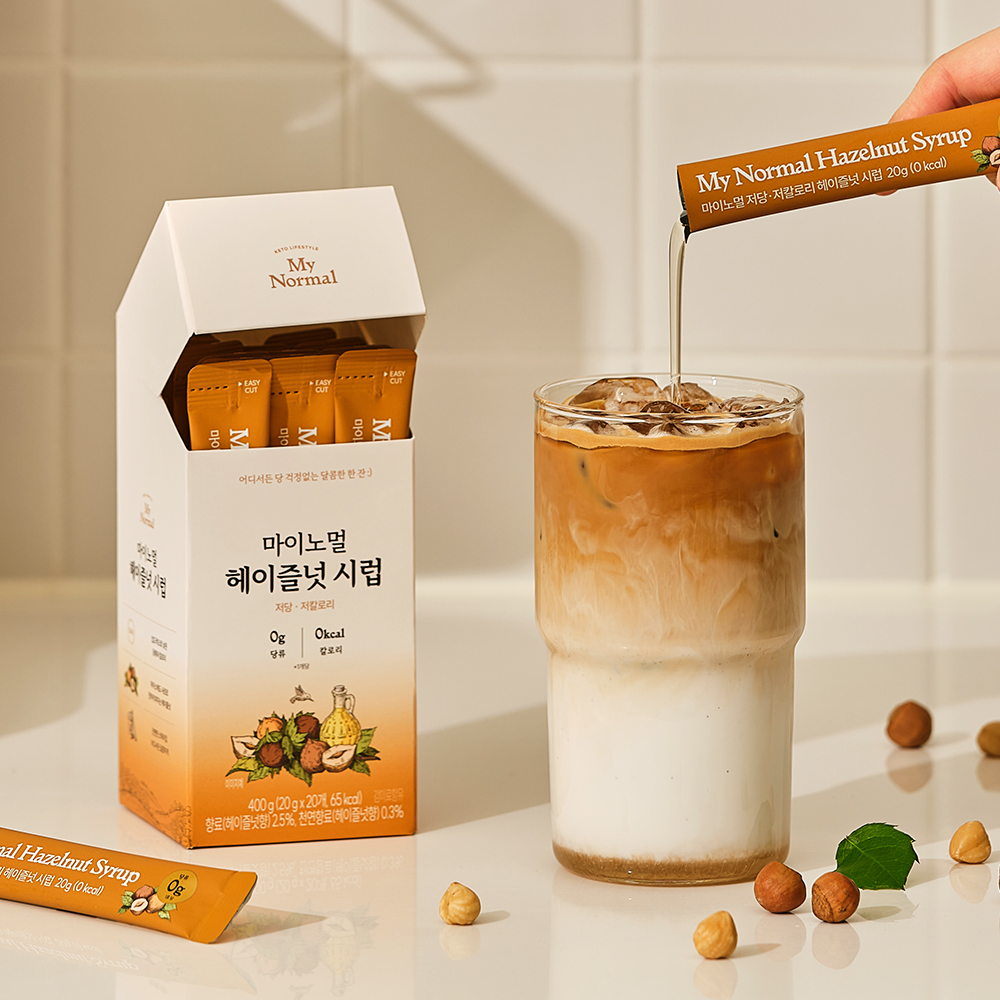 마이노멀 저당 저칼로리 카페시럽 스틱형 헤이즐넛 20g 20포 이미지 2