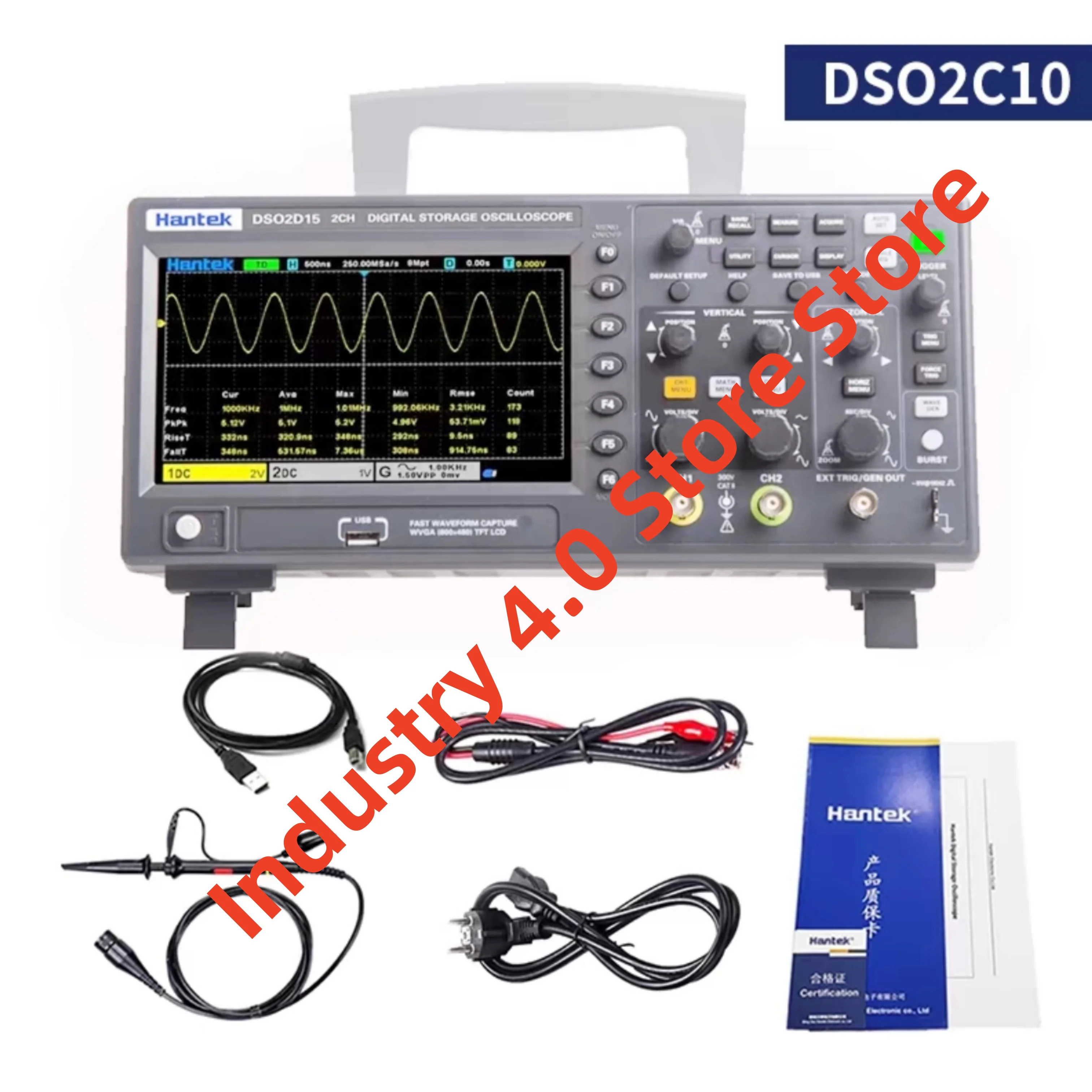 Hantek DSO2C102채널 100MHz 1GSa/s 듀얼 채널 디지털 오실로스코프 원본