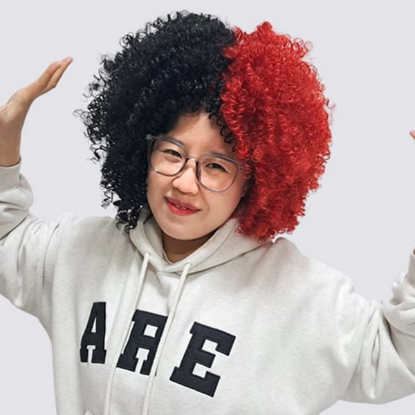 성인용 투톤 가발 혼합 뽀글이 가발 남녀공용 컬리 소품 - 상품 이미지