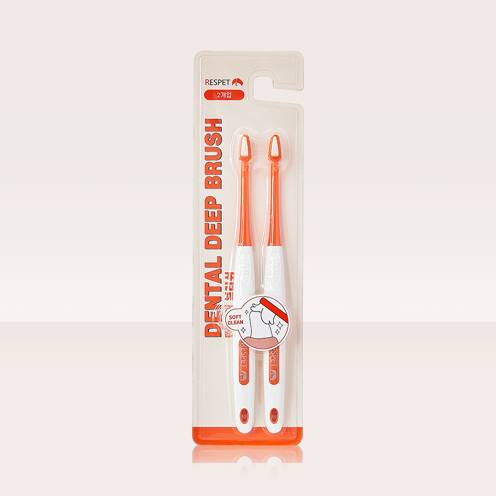 리스펫 강아지 칫솔 애견 양치 치석제거 초극세사모 딥 브러쉬 2개입, 1개 제품 이미지