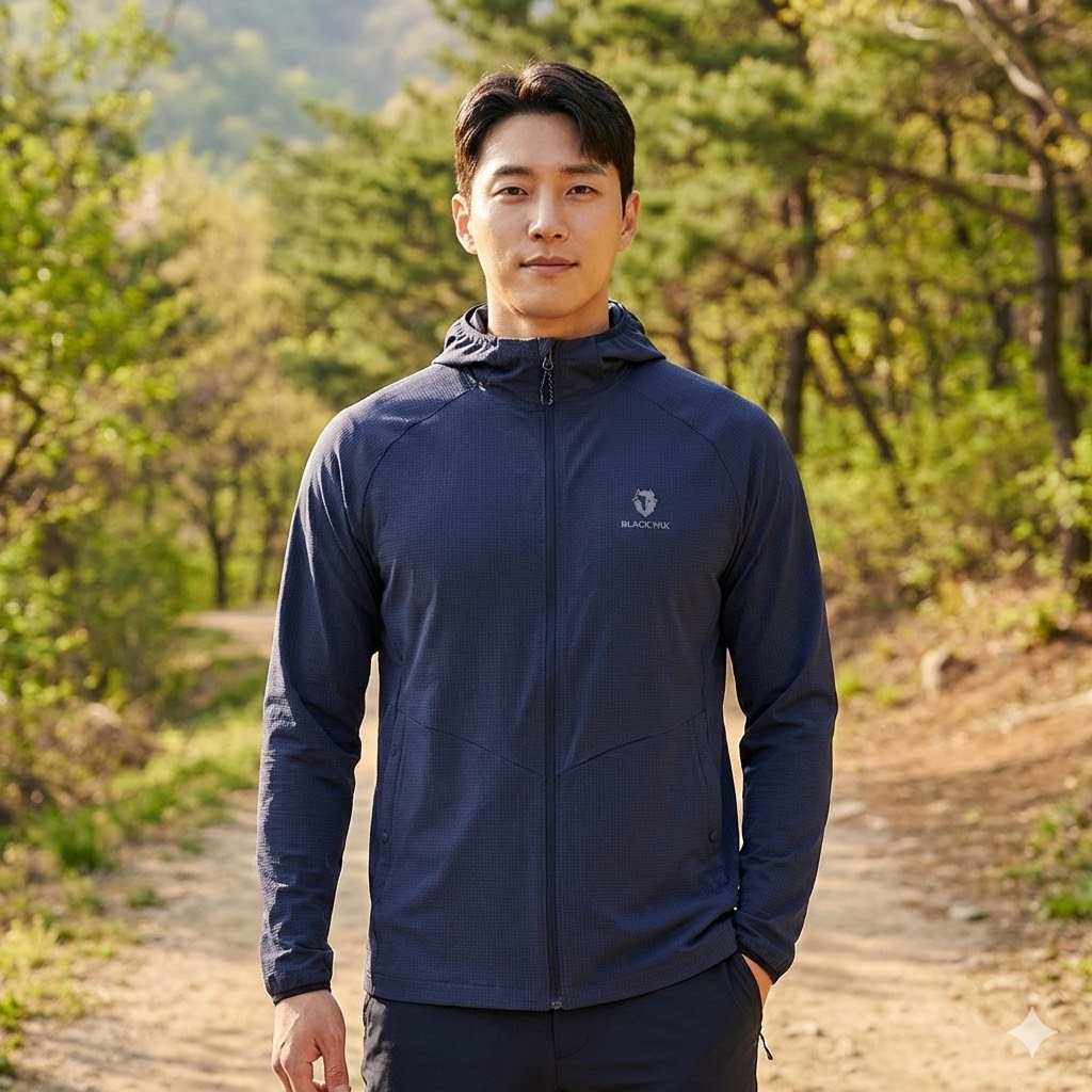 블랙야크 남성 봄 아웃도어 슈퍼스판 트레일러닝 등산 바람막이 자켓 - 상품 이미지