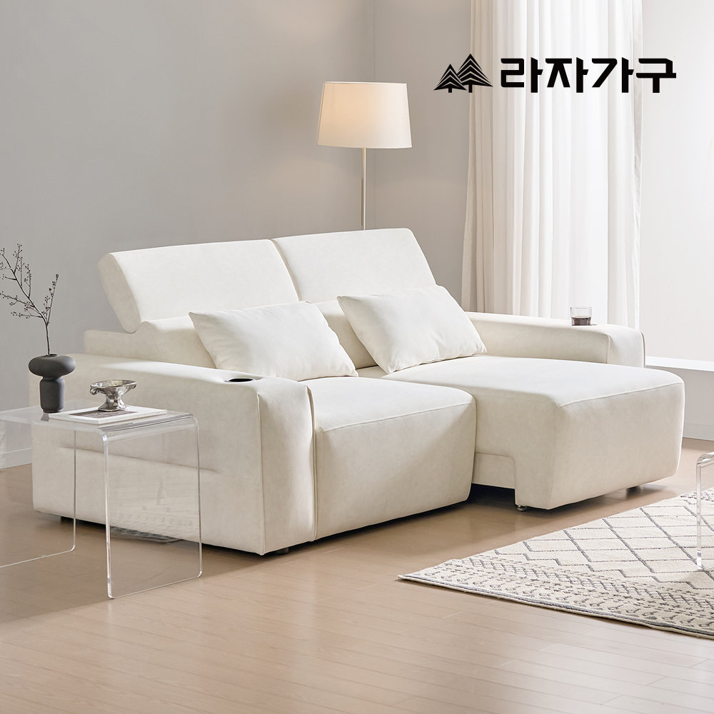 라자가구 노바 제로월 모션 무빙 슬라이딩 리클라이너 3인 패브릭 거실 소파