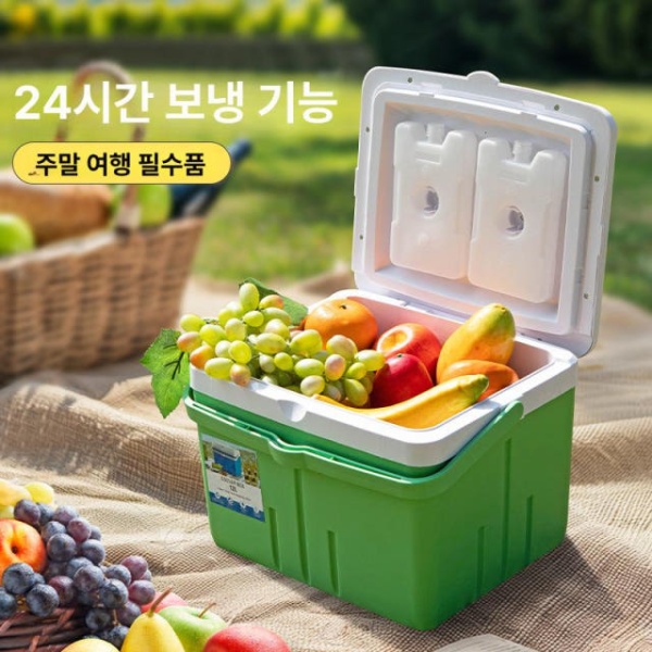 프리미엄 야외용 쿨러 상자 휴대용 보온 캠핑 가방 보냉 아이스박스 도시락 식품 대용량 그린티 5L아이스팩 1개 그린티 5L아이스팩 1개 - 상세 이미지 2