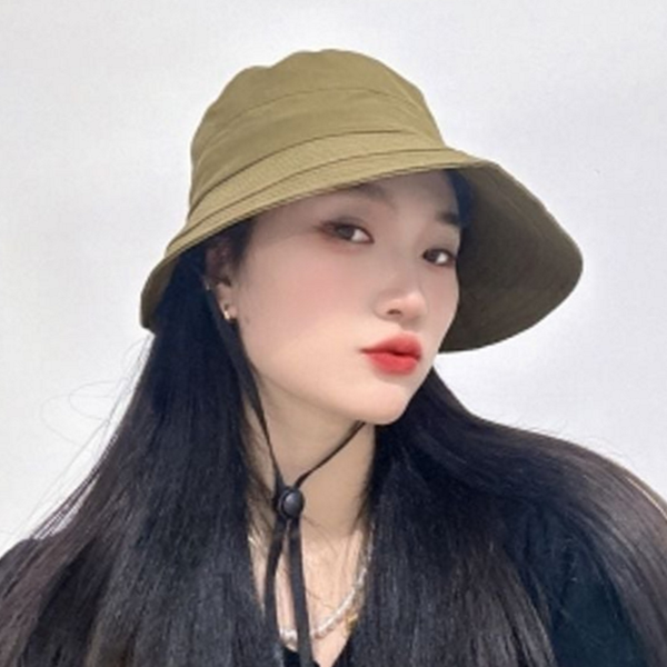 데일리 여성 버킷 햇 벙거지 버킷 햇 스트랩 면모자 - 상품 이미지