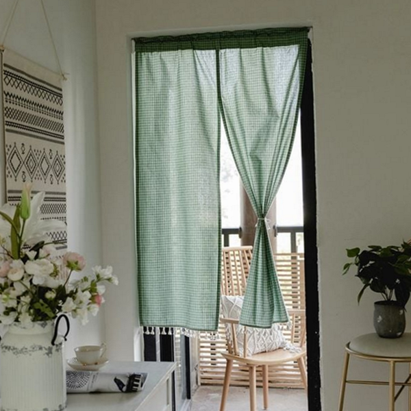 북유럽 패브릭 바란스 스트라이프 주방 가림막 창문 커튼 가리개