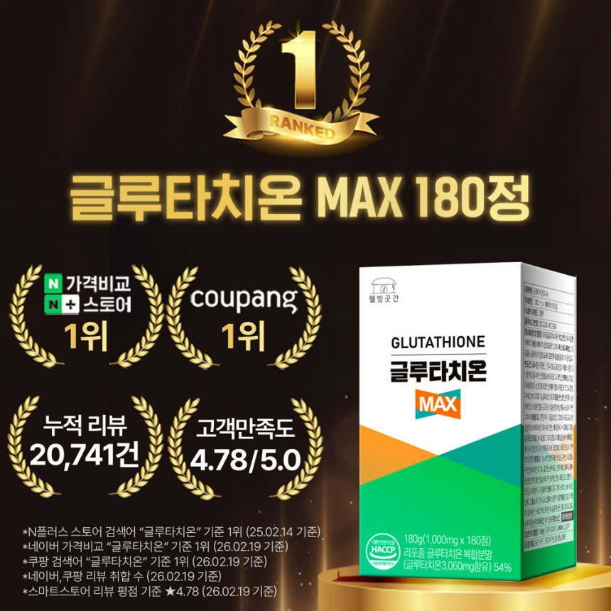 글루타치온 MAX 1000mg x 180정 리포좀 인지질코팅 사진 2