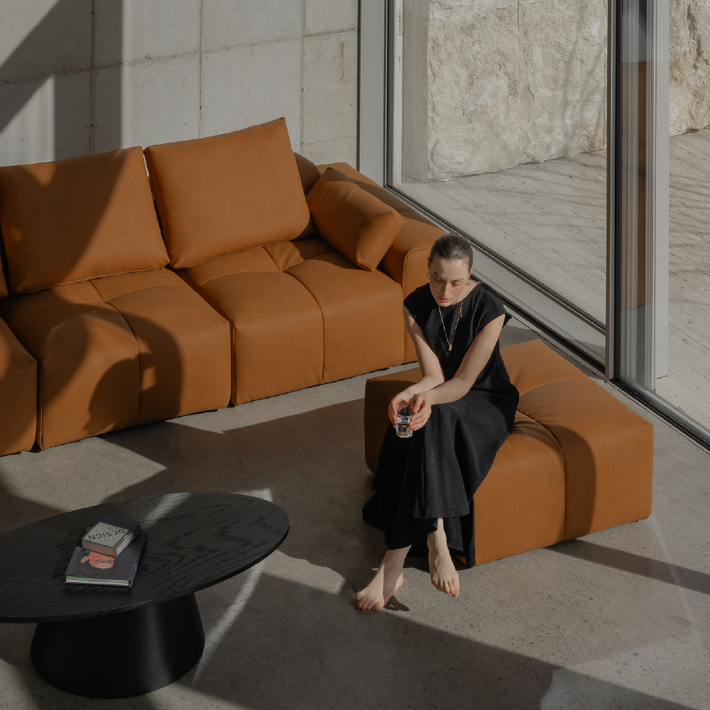 에덴느 몽블랑 카우치 쇼파 4인용 패브릭 구스 이지클린 4인 소파