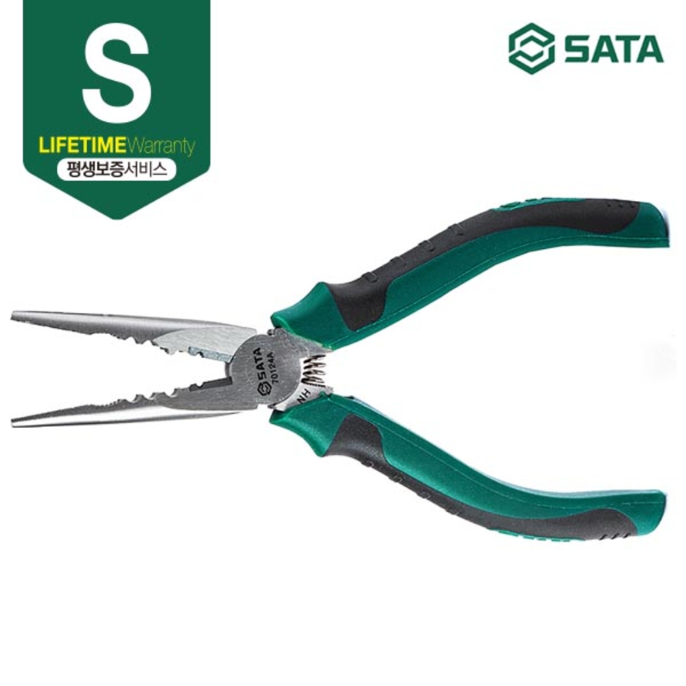 사타 SATA 일본식 다목적 롱 노우즈 플라이어 150mm(6인치) 70124A 롱로우즈 - 상세 이미지 2