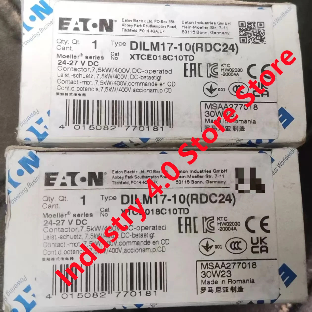 DILM15-10 24VDC DILM17-10 RDC24 신