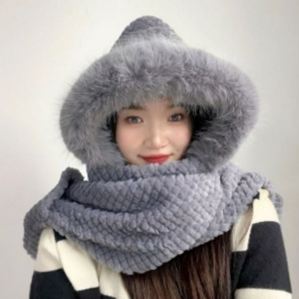 캐주얼 후드 목도리 워머 일체형 목도리 여성 겨울 - 상품 이미지