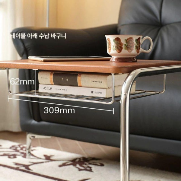 모던 아크릴 카페 철제 테이블 빈티지 브라운 사이드 심플 ㄷ자의자 북유럽 식탁 스툴 빈티지 브라운 사이드 테이블 - 상세 이미지 5
