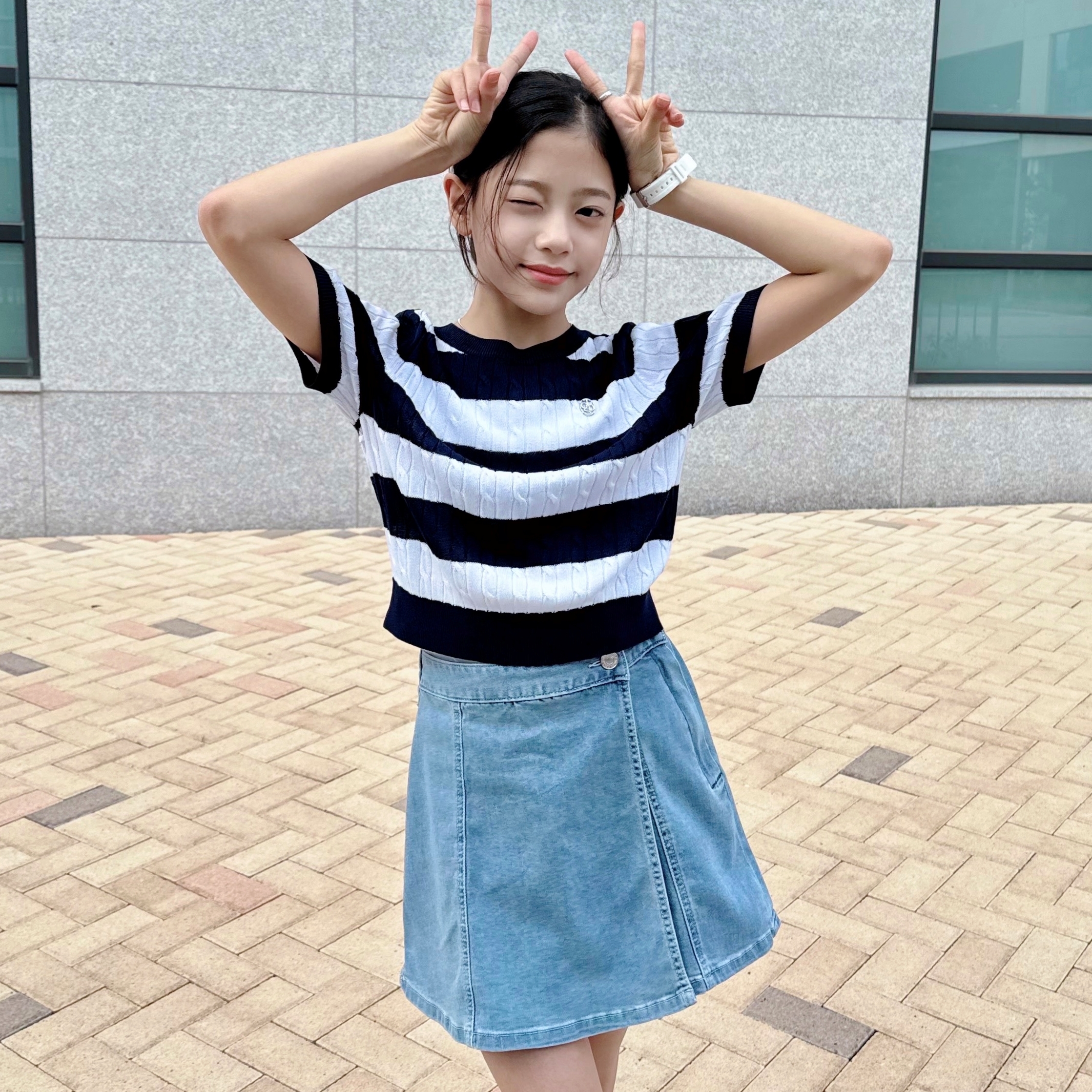 더데이걸 데님 랩 치마바지 TGWH25305 - 상품 이미지