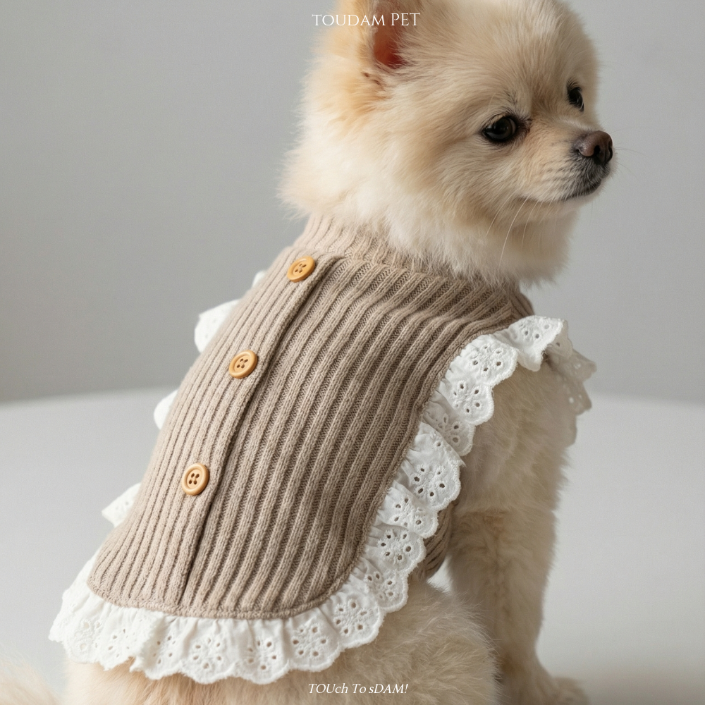 뚜담펫 강아지 니트 고양이 수면 조끼 강아지옷 말티푸옷 - 상품 이미지
