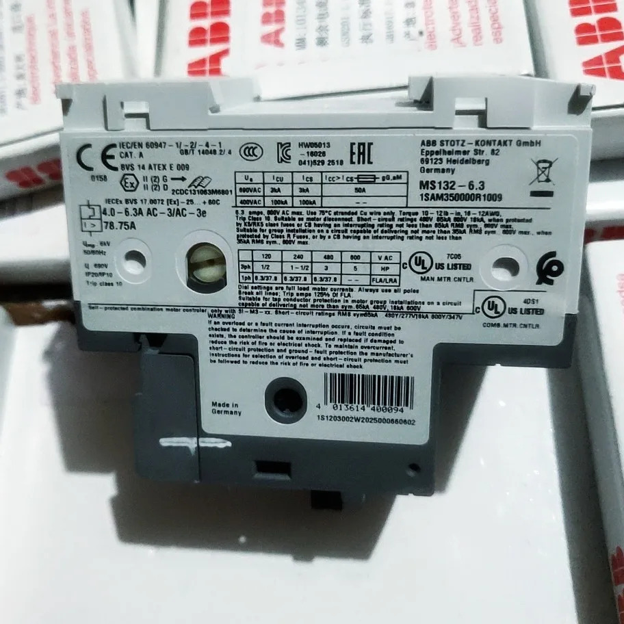 ABB 모터 스타터 MS132-6.3  HKF1-11 4-6.3 A