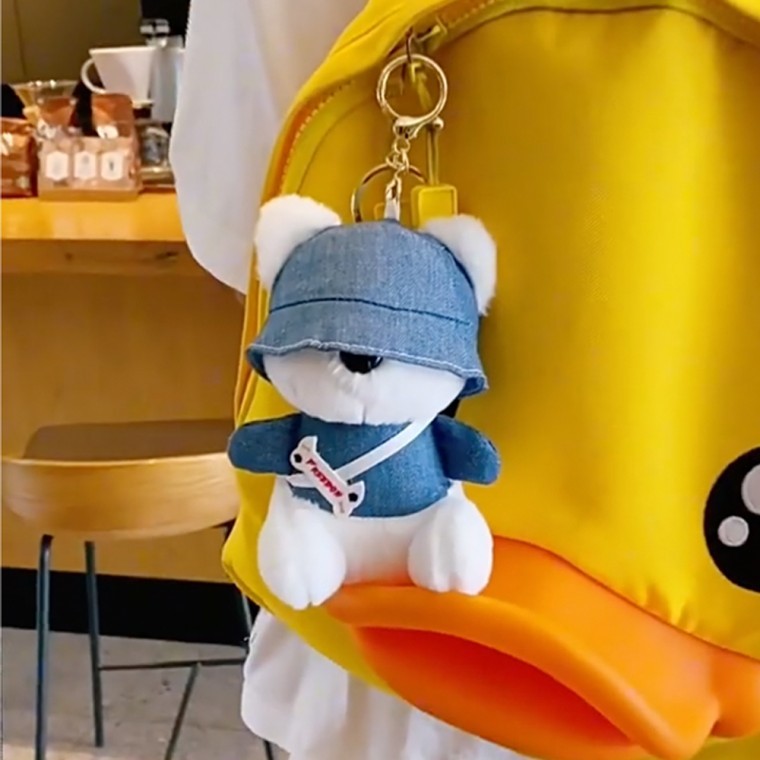 지니몰 힙합 귀여운 강아지 키링 인형 - 상품 이미지