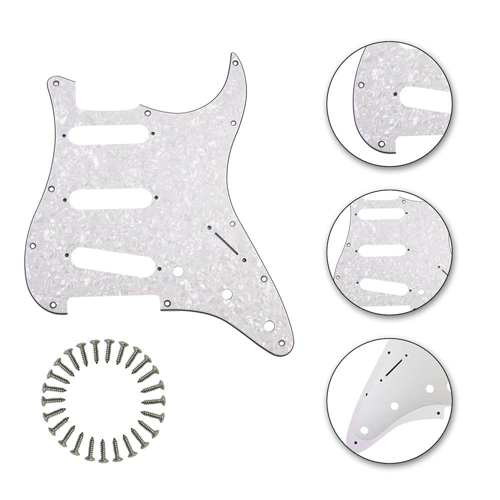 Phrilam SS 11 Holes Strat Electric Guitar Pickguard 및 백플레이트 세트 - 펜더 USA / 멕시코산 표준 스트라토캐스터 모던 스타일 기타 - 상세 이미지 3