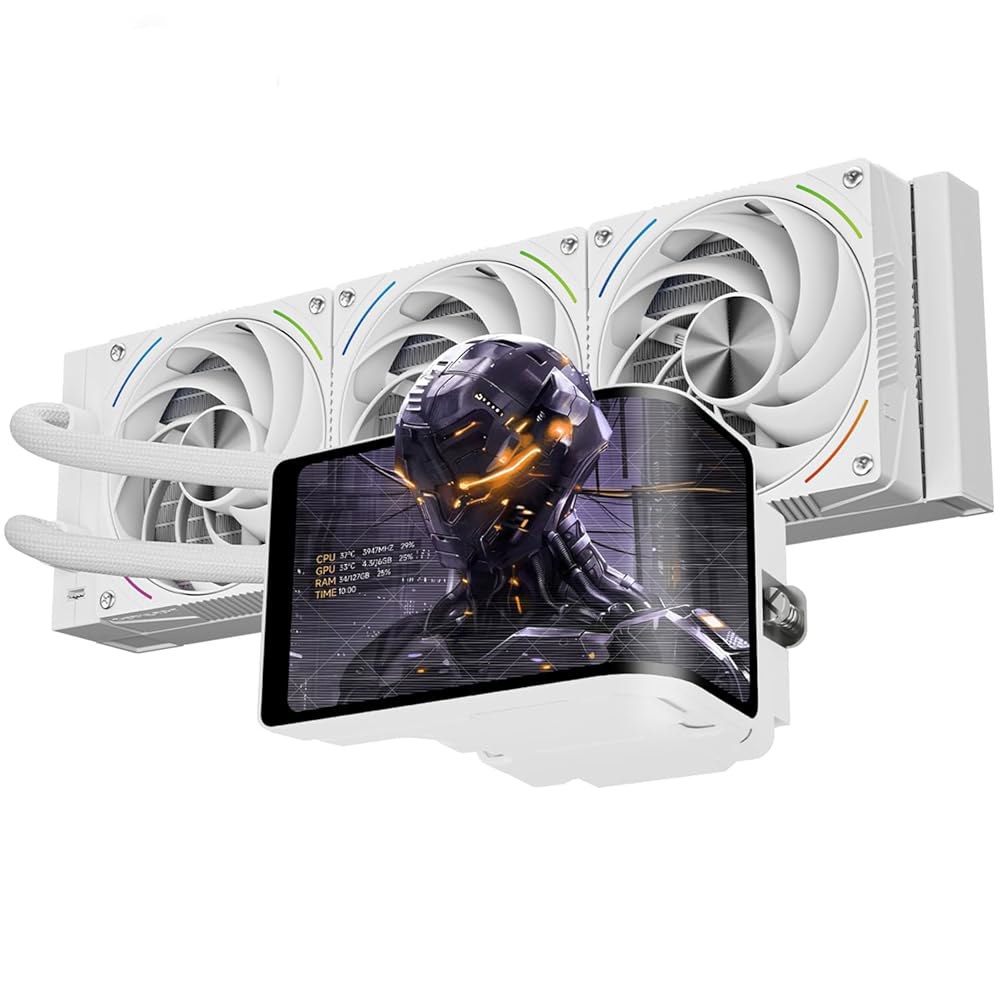 Thermalright Wonder Vision 360 터보 ARGB 화이트 CPU 액체 냉각기, AM5 /Intel LGA1851 /1700,6.67 u2019 3D 커브드 스크 - 상품 이미지