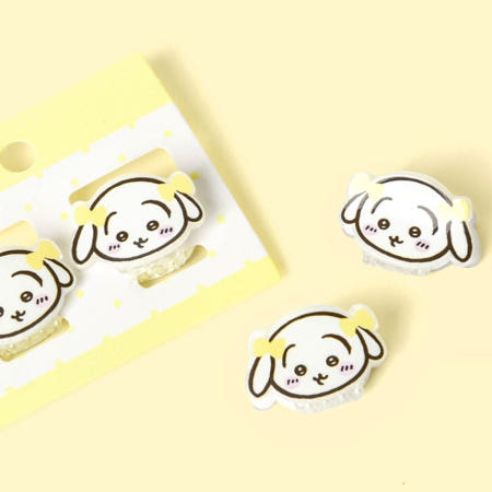 서울트레이딩 생활약방 먼작귀 토끼 미니 헤어집게핀 2P 세트 머리집게 캐릭터핀 헤어악세사리