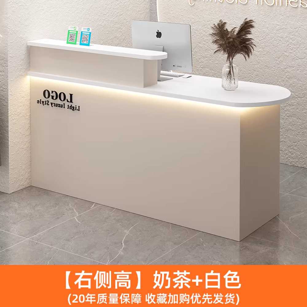 미용실 카운터 조명 화이트 계산 인포 안내 옷가게 80x55x100cm전체토프+무드등좌측 이미지 7
