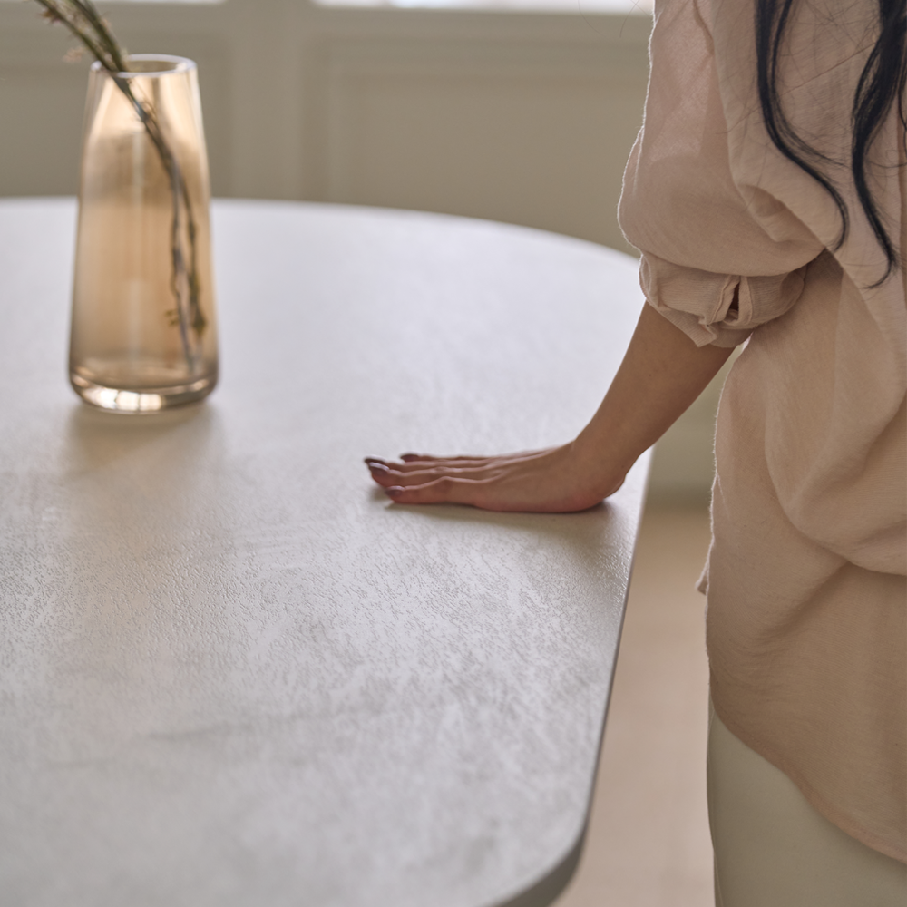 화이트식탁테이블 포세린 세라믹 타원형 6인용식탁 벨라 2000mm 크림화이트