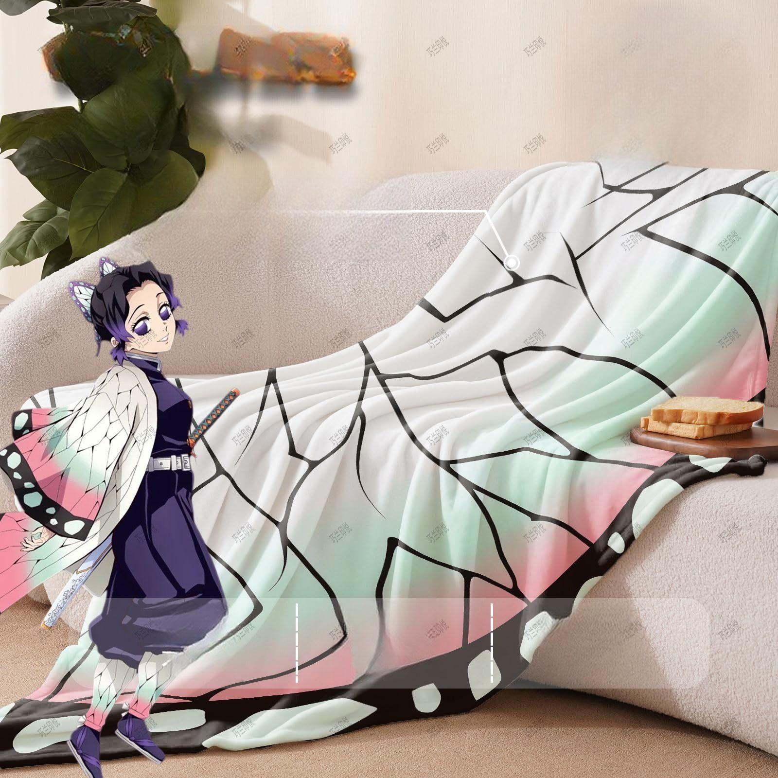 귀멸의 칼날 담요 플란넬 낮잠 무릎담요 싱글 더블 사계절 커버 침실 거실 사무실 캠핑 야외 qlmt-130-1 100cmx150cm 낮잠담요 - 상품 이미지