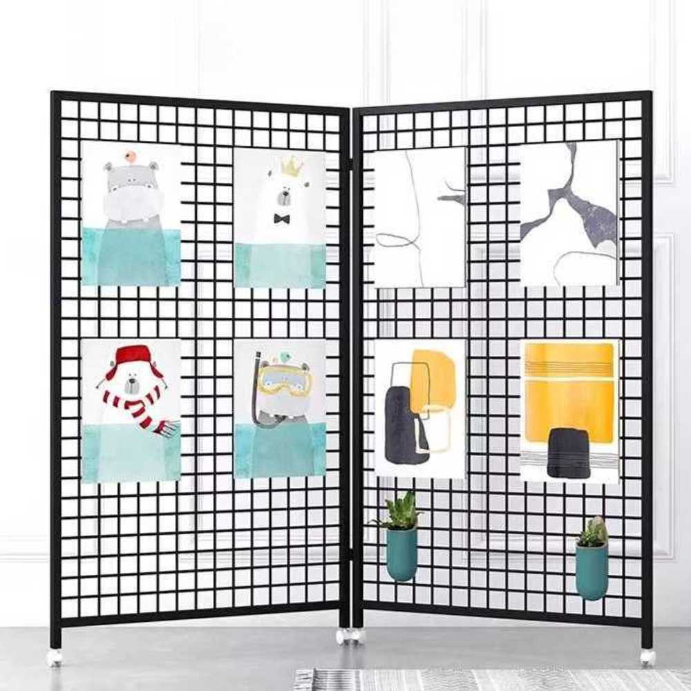 철망 파티션 메쉬망 접이식 작품 전시 진열대 가벽 100x180cm - 상품 이미지