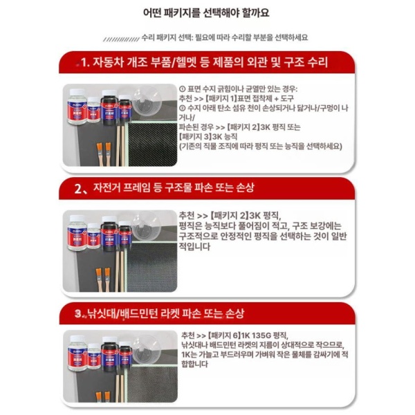 프리미엄 자동차 덴트키트 수리 천 자동차범퍼 복원 문콕 도구 세트 1세트 3k 평직 카본 섬유 천 1장 - 상세 이미지 3