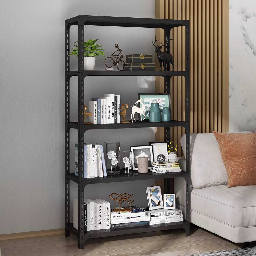 조립식앵글선반 철제선반 무볼트 공장 창고 베란다 50x30cm 화이트 5단 180cm 높이 - 상세 이미지 4