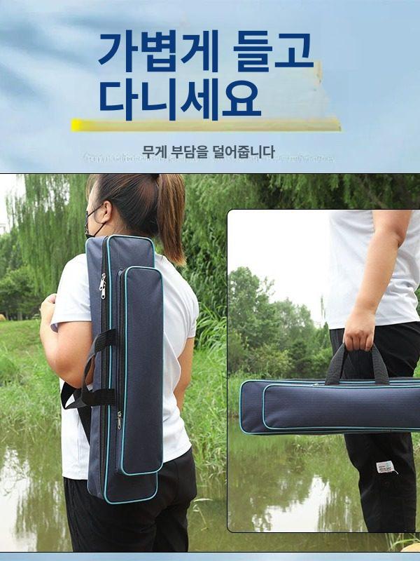 짧은 낚싯대가방 낚시 블랙 미니 방수 케이스 소형 얼음 블루 두꺼운 캔버스 45cm - 상세 이미지 2