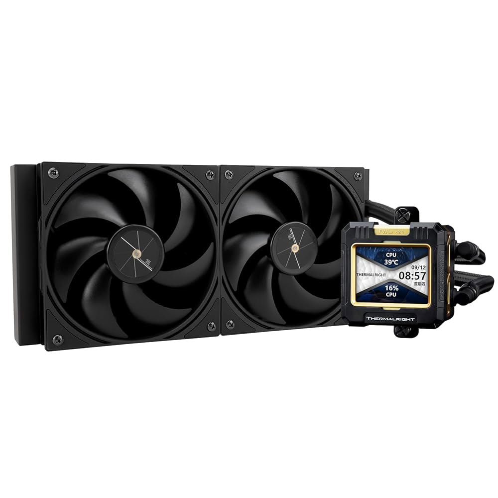 Thermalright FW240 블랙 CPU AIO 쿨러, PC 240 사양 워터 쿨러 시스템, 320 240 해상도의 IPS LCD 화면, AM5&Intel LGA1700/18 - 상품 이미지