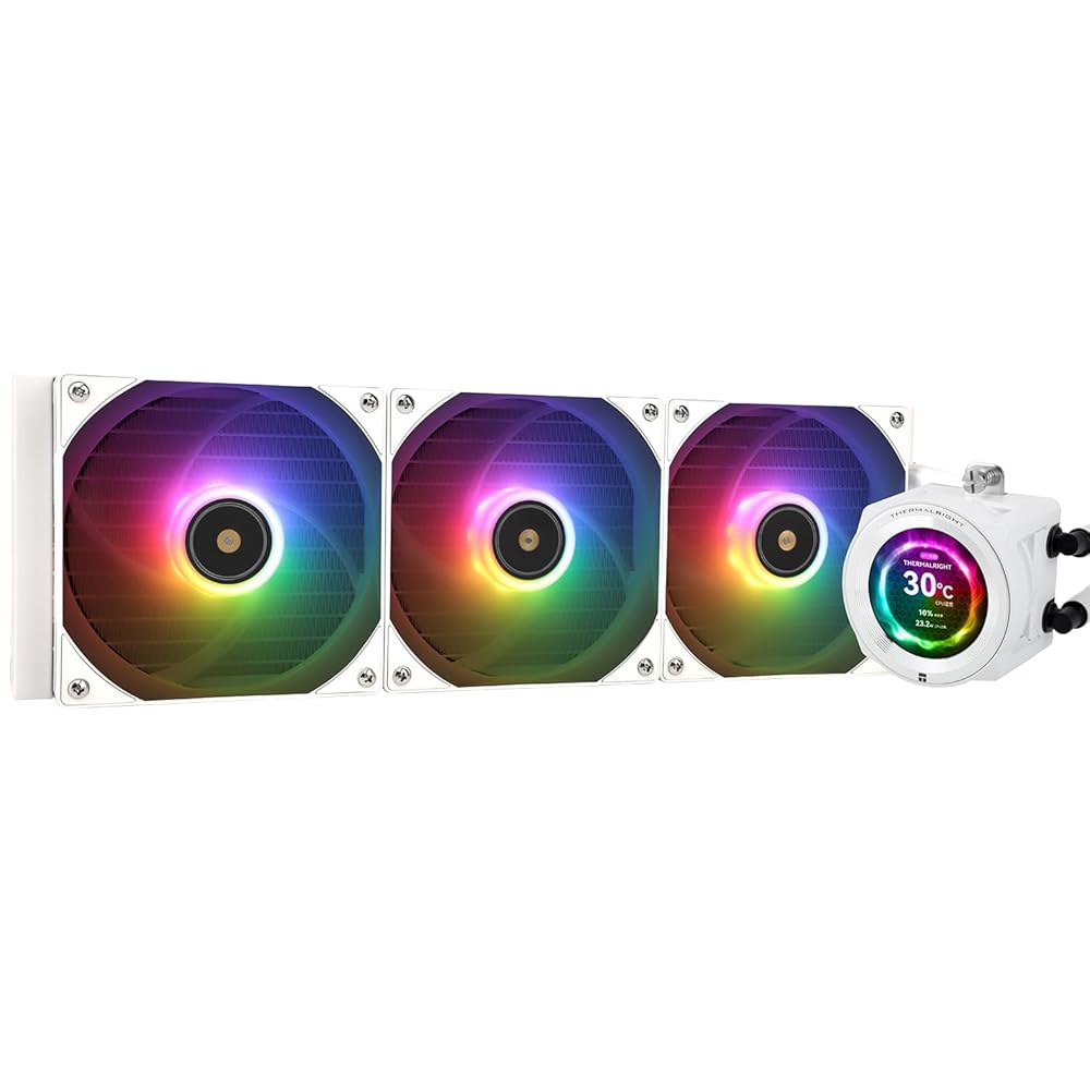 Thermalright CORE Vision 360 화이트 ARGB CPU AIO 쿨러, 480 해상도의 IPS LCD 화면, AM5 & Intel 1700 / 1851용, 2.1 - 상품 이미지