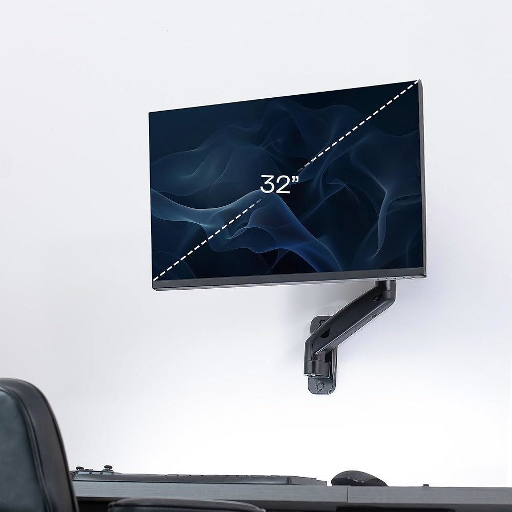 32인치 화면용 VIVO 싱글 모니터 카운터밸런스 월 마운트 최대 19.8파운드, 풀 모션, Max VESA 100x100, 블랙, Mount-V001G - 상세 이미지 2