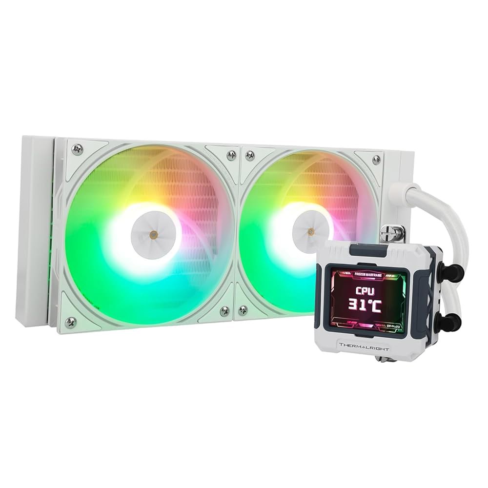 Thermalright FW240 화이트 ARGB CPU AIO 쿨러, PC 240 사양 워터 쿨러 시스템, 320 해상도의 IPS LCD 화면, AM5 & Intel LGA170 - 상품 이미지