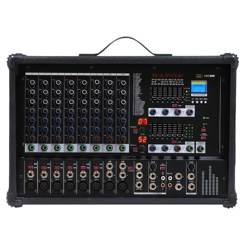 KPM-1200 파워드믹서 10채널 오디오믹서 DSP 앰프내장 1200W 교회 공연 강당 - 상품 이미지