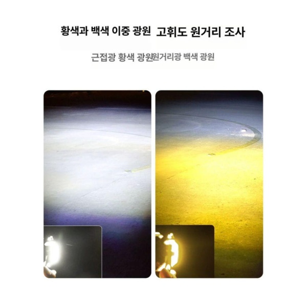 슈퍼 밝기 LED 조명 방수 야간 주행 헤드라이트 오토바이 전조등 터 자전거전조등 천사눈 조명-노란색 흰색 이중 광원 천사눈 조명-노란색 흰색 이중 광원 - 상세 이미지 2