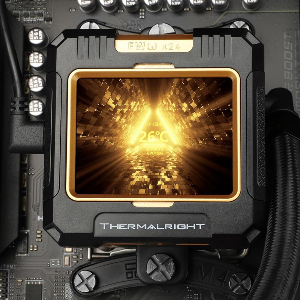 Thermalright FW360 X 블랙 CPU AIO 쿨러, PC 360 사양 워터 쿨러 시스템, 320 240 해상도의 IPS LCD 화면, AM5 & Intel LGA170 - 상세 이미지 2