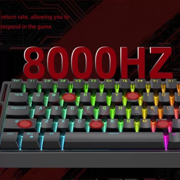 프리미엄 ZUOYA 8K HE30 무선 블루투스 RGB 기계식 게이밍 백라이트 고속 블랙 HE30 블랙 - 상세 이미지 4