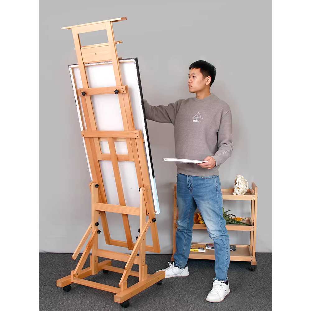 원목 이젤 선반 탁상 유화대 나무 받침대 드로잉 그림 내추럴우드 - 상세 이미지 3