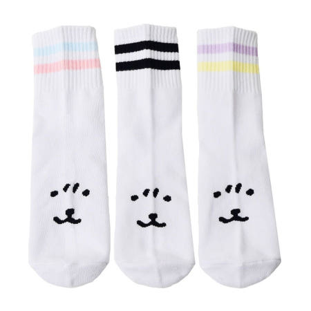 서울트레이딩 생활약방 담곰이 스트라이프 양말 3족세트 중목