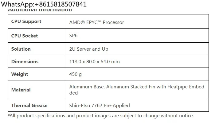 DYNATRON 2U SP6 구리 바닥 4 열 파이프 패시브 서버 방열판 CPU 냉각팬 A53