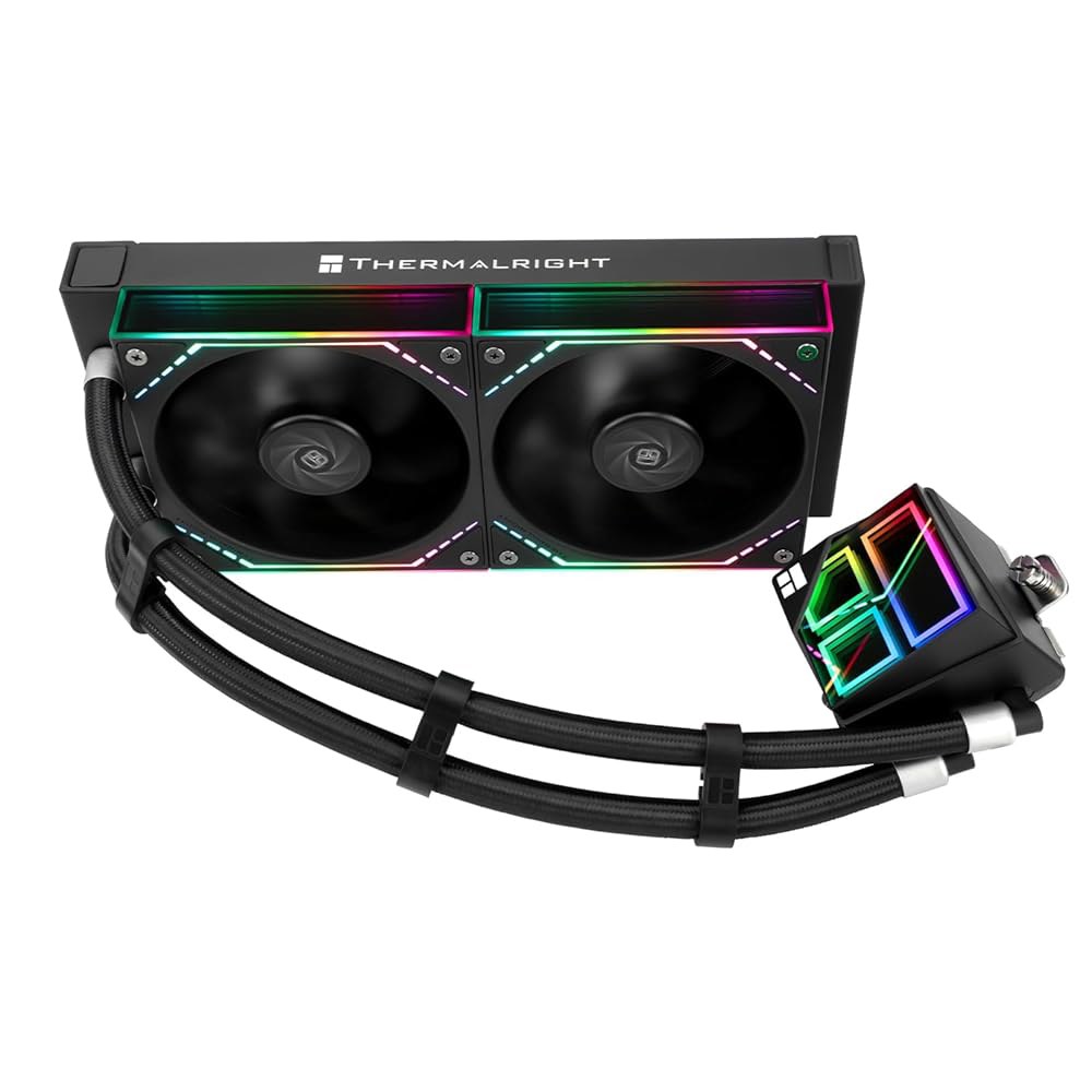 Thermalright Frozen Infinity 240 블랙 CPU Aio 쿨러, TL-M12 2 PWM 팬, 컴퓨터 워터 ARGB 인피니티 미러, 액체 냉각 LGA1851 - 상품 이미지